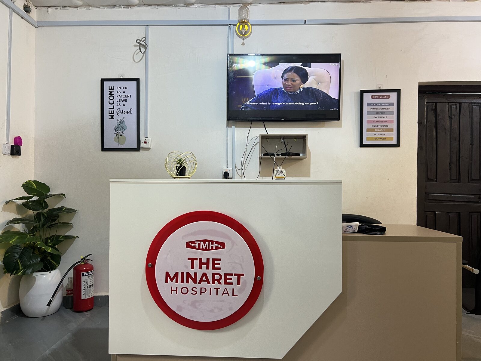 Reception desk at The Minaret Hospital